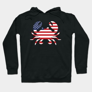 America Flag Crab American USA Hoodie